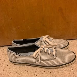 Blue/white striped Keds, women’s size 7